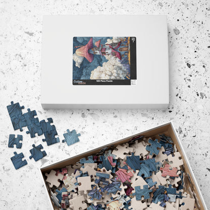 Elf Mushroom House Puzzle, Jigsaw Puzzle for Adults and Kids, Gift for Puzzle Lovers, Family Game Night