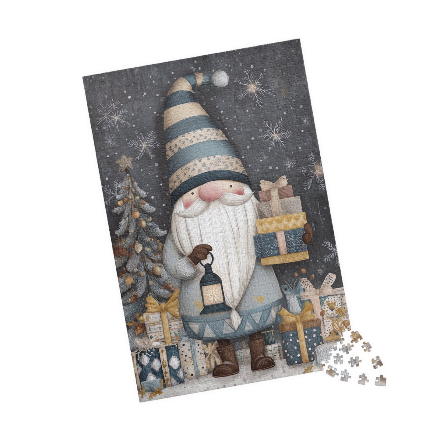 Winter Wonderland Gnome Puzzle, Holiday Gift Idea, Christmas Decor, Stress Relief Game, Fun Indoor Game
