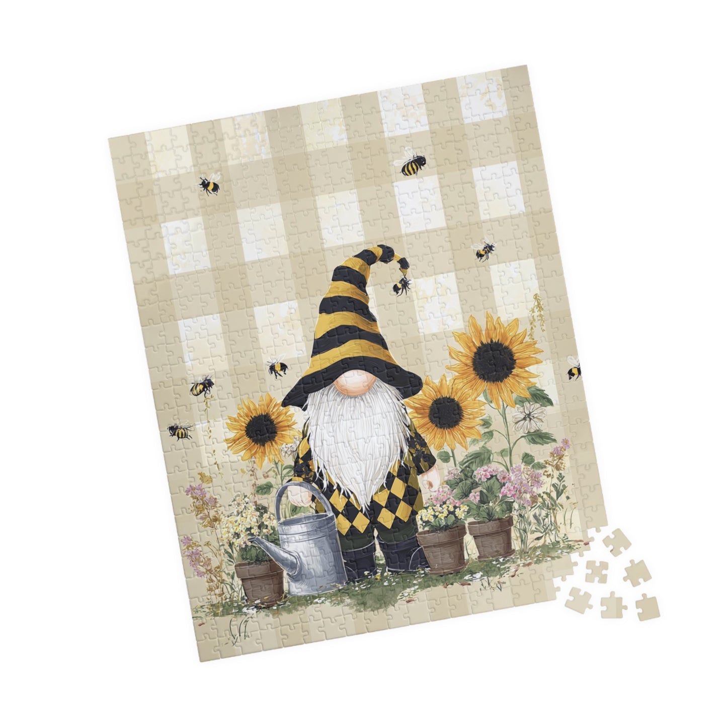Sunflower Gnome Puzzle - Garden Decor, Relaxation Activity, Family Fun, 110-1014 Pieces, Gift for Nature Lovers
