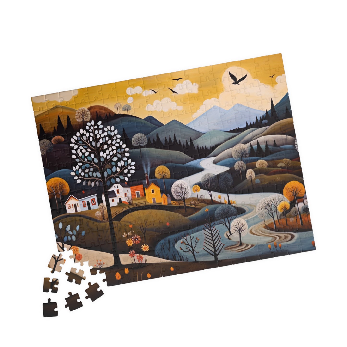 Serene Landscape Puzzle - Nature Scene, Gift for Adults, Family Activity, Relaxation Fun, Home Decor