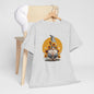 Sunflower and Yoga Gnome Unisex Heavy Cotton Tee - Boho Style, Eco-Friendly Apparel, Casual Wear, Unique Art Tee
