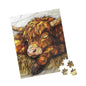 Colorful Stained Glass Highland Cow Puzzle | Relaxing Art Puzzle | Gift for Puzzle Lovers, Stress Relief, Cozy Nights