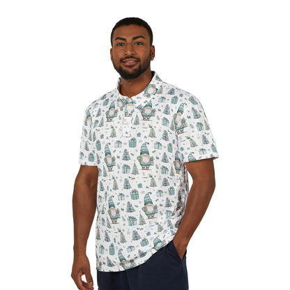 Whimsical Gnome Polo Shirt, Holiday Gift, Casual Wear, Summer Outing, Unique Fashion Statement, Comfortable Everyday Style