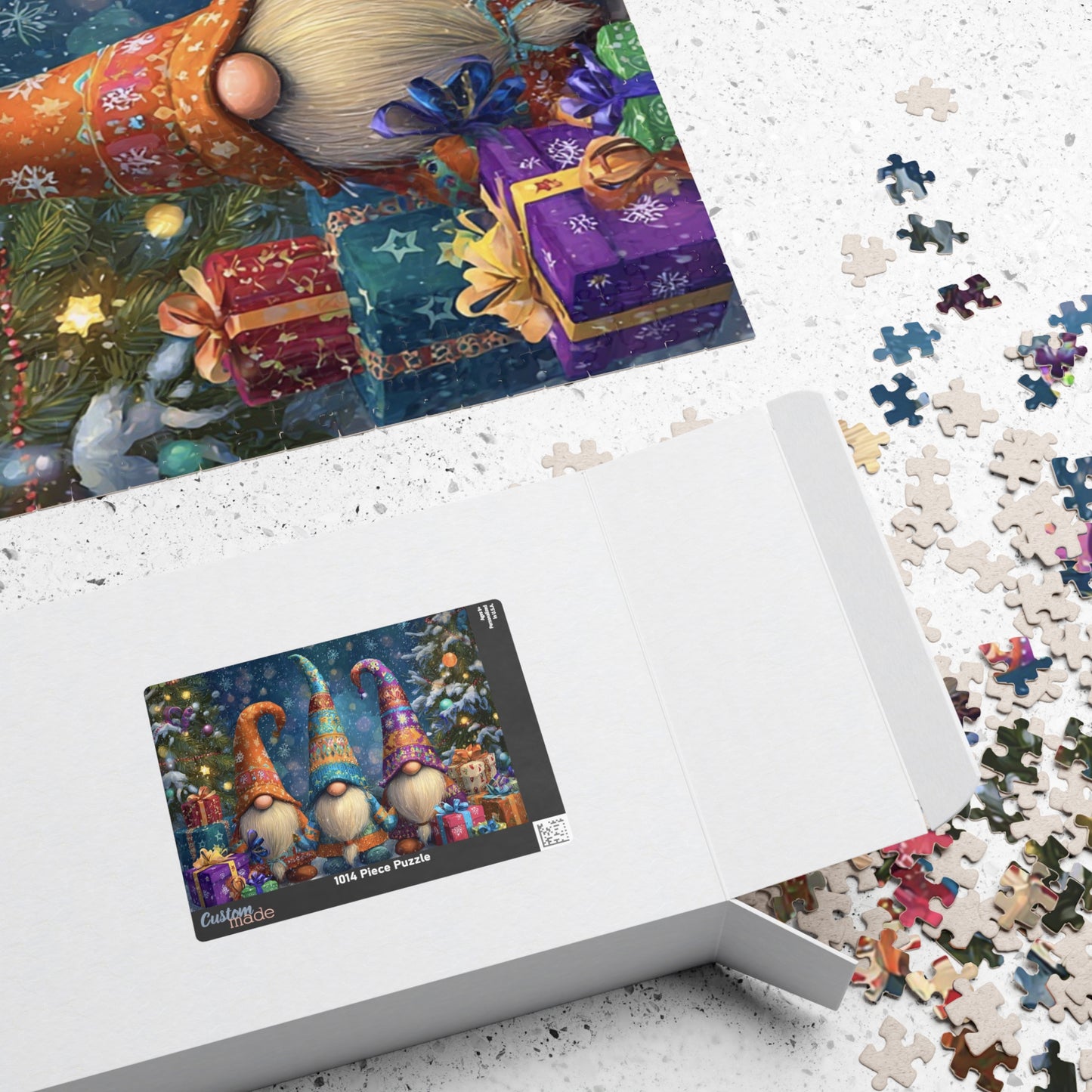 Festive Gnome Puzzle, Holiday Jigsaw, Christmas Decor, Gift for Puzzle Lovers, 110-1014 Pieces