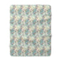 Sherpa Fleece Blanket - Soft Turquoise Hummingbirds