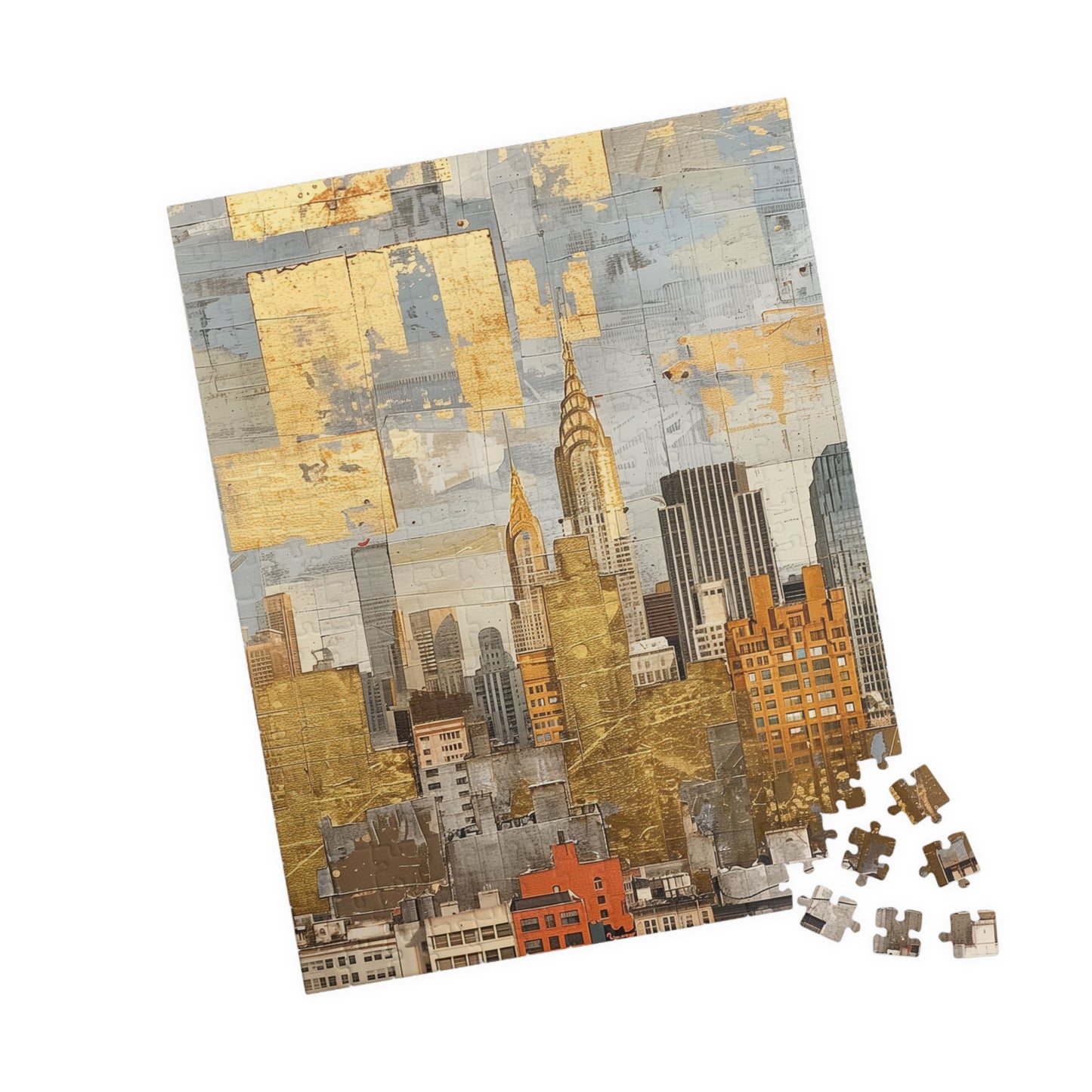 Golden Cityscape Puzzle - 110, 252, 520, 1014-piece, Fun Family Activity, Home Decor, Gift for All Ages, Relaxation and Mindfulness