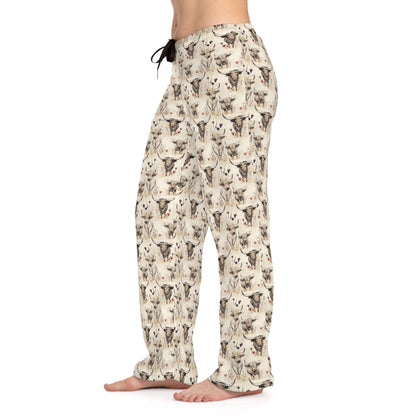 Highland Cow Women's Pajama Pants - Cozy Lounge Wear for Cow Lovers