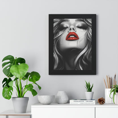 Black and White Fashion Poster | Sexy Blonde with Red Lips