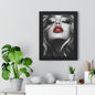 Black and White Fashion Poster | Sexy Blonde with Red Lips