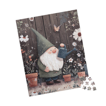 Whimsical Garden Gnome Puzzle - 110, 252, 520, 1014-Piece, Perfect for Family Game Night, Gifts for Garden Lovers, Indoor Fun
