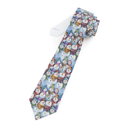Whimsical Snowman Necktie | Holiday Accessory, Christmas Gift, Fun Office Wear, Party Tie, Unique Fashion Statement