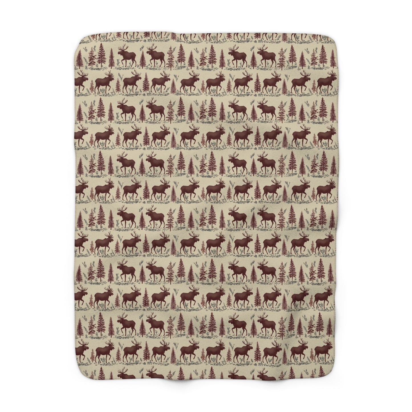 Cozy moose Pastern Sherpa Fleece Blanket | Warm Throw for Winter, Outdoor Adventures, Camping, Holidays, Home Decor