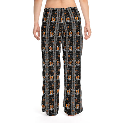 Cute Halloween Ghost Lace Paatern Women's Pajama Pants, Gifts for Her