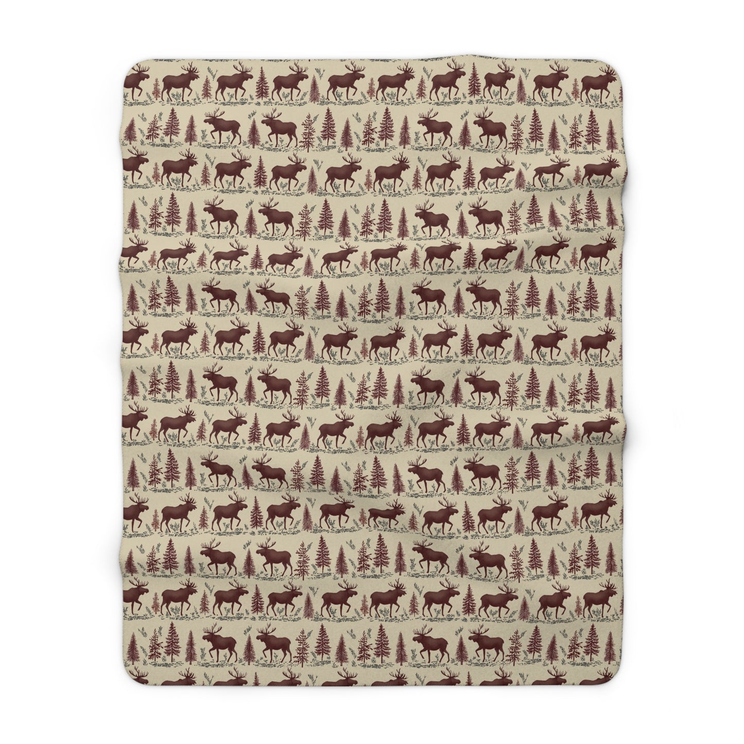 Cozy moose Pastern Sherpa Fleece Blanket | Warm Throw for Winter, Outdoor Adventures, Camping, Holidays, Home Decor