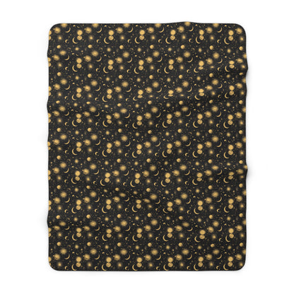 Cozy Sherpa Fleece Blanket, Starry Nights Throw, Perfect for Gifts, Home Decor, Warm Comfort for Any Season
