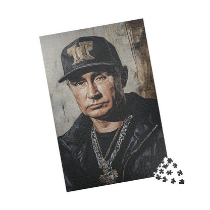 Putin Artistic Puzzle featuring Iconic Portrait, Jigsaw Puzzle, Unique Political Satire Gift