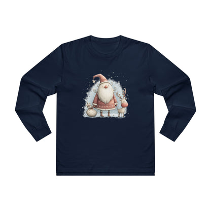 Santa & Reindeer Longsleeve Tee, Christmas Shirt, Holiday Gift, Men's Winter Apparel, Festive Long Sleeve