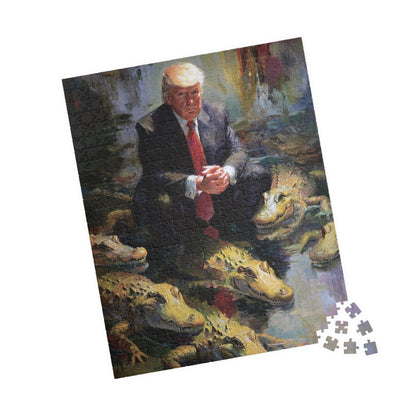 Donald Trump Crocodile Puzzle - 110, 252, 520, 1014-piece | Alligator Alcatraz