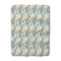 Sherpa Fleece Blanket - Soft Turquoise Hummingbirds