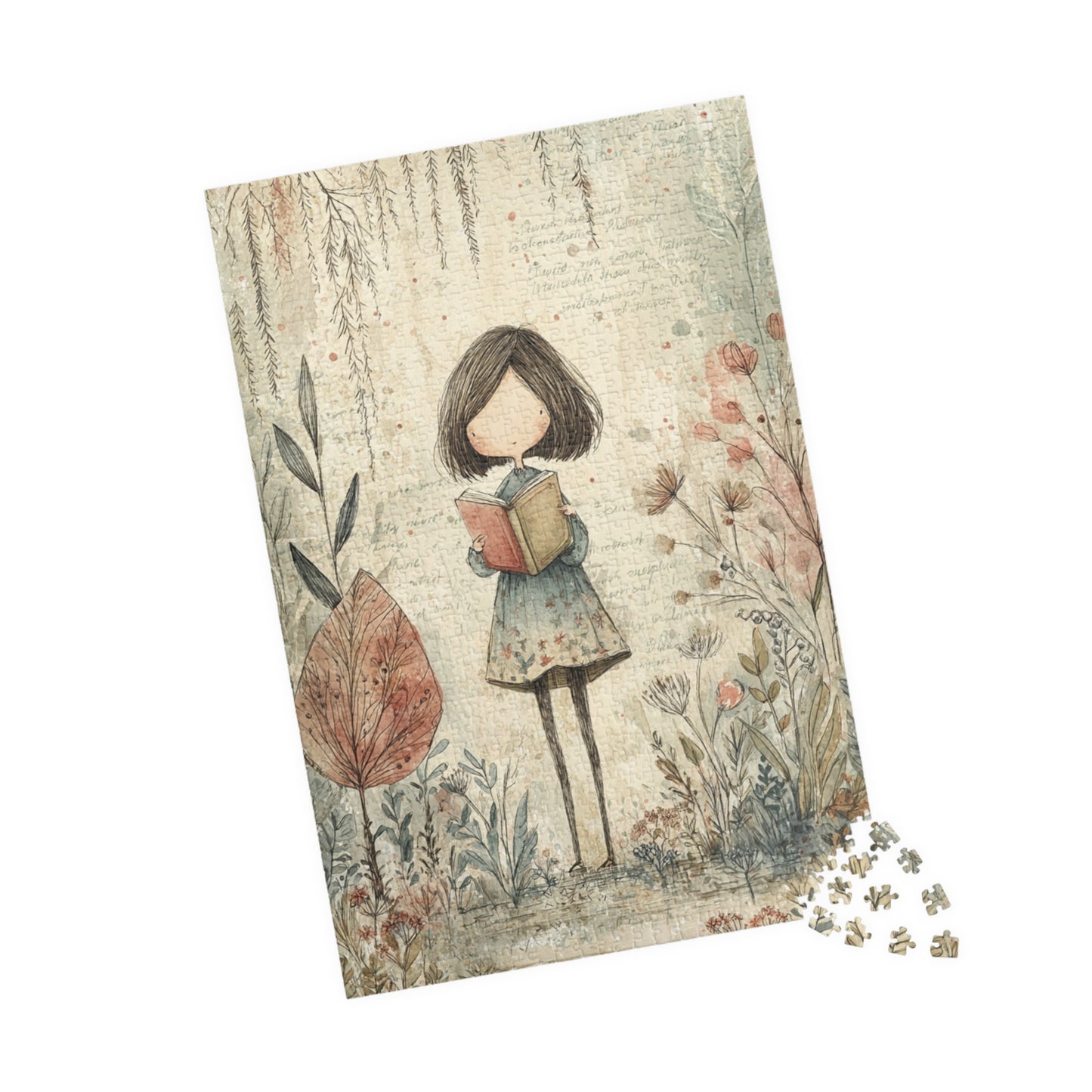 Charming Illustrated Puzzle - Cozy Reading Girl Design, Gift for Book Lovers, Family Game Night, Educational Fun, Home Decor