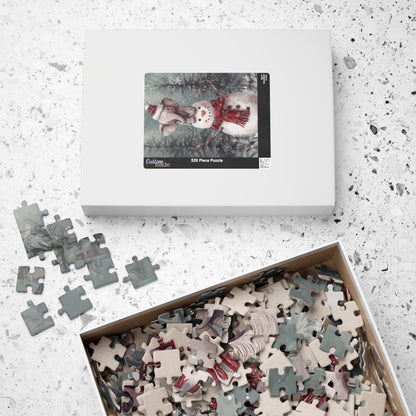 Winter Wonderland Animal Puzzle - Fun Family Activity, Kids Gift, Holiday Decor, Cozy Night In, Snowman & Elephant Design