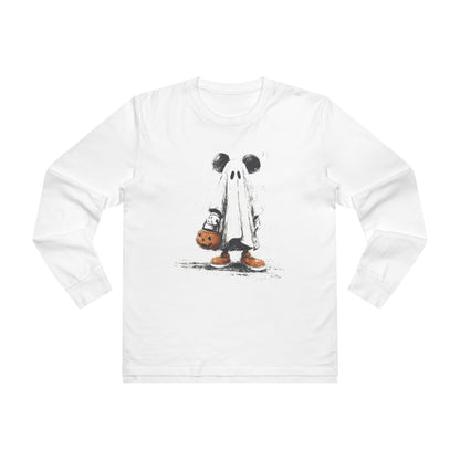 Ghostly Mickey Men’s Long Sleeve Tee - Halloween, Casual Wear, Holiday Gift, Fashion Layering, Fun Apparel