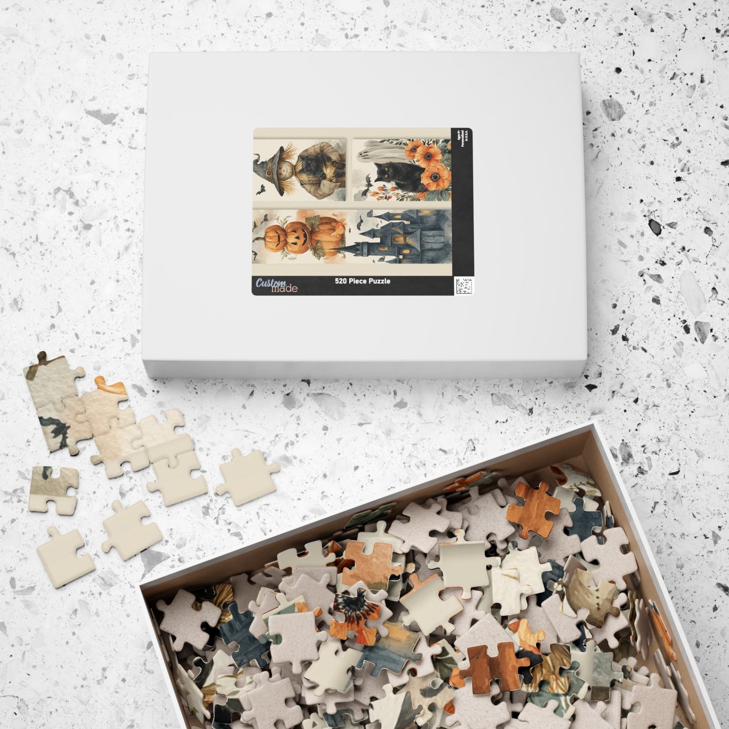 Halloween Themed Puzzle, Jack-O'-Lanterns, Spooky Decor, Family Activity, Fall Fun, Gifting, Seasonal Games