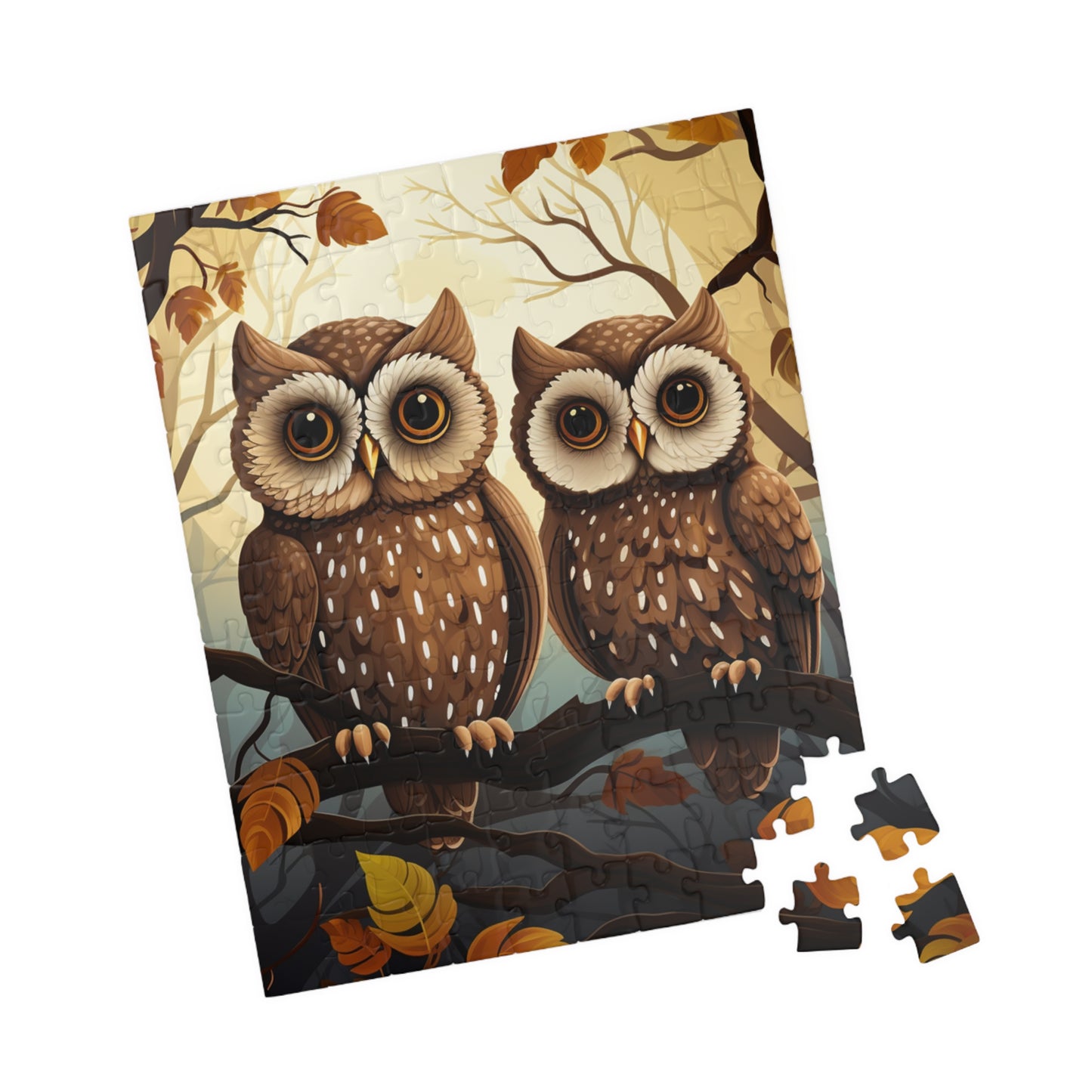 Owl-Themed Puzzle | Cozy Family Activity, Gift for Nature Lovers, Fun Game for Kids, Autumn Decor