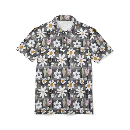 Floral Print Unisex Polo Shirt - Stylish Casual Wear, Spring Attire, Gift for Him or Her, Summer Fashion, Everyday Comfort