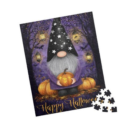 Halloween Puzzle with Gnome Design, Cozy Family Activity, 110-1014 Piece Jigsaw, Perfect for Autumn Celebrations, Fun Gift Idea