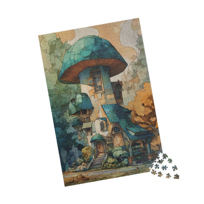Enchanting Mushroom House Puzzle - Family Fun