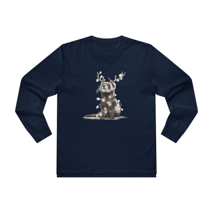 Otters First Christmas Graphic Longsleeve Tee, Holiday Apparel, Christmas Tee