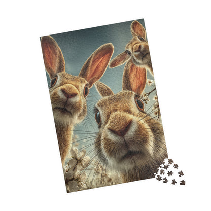 Bunny Selfie,Puzzle - Fun Family Activity, Perfect Gift for Kids, Nature Lovers, Easter, Spring Decor