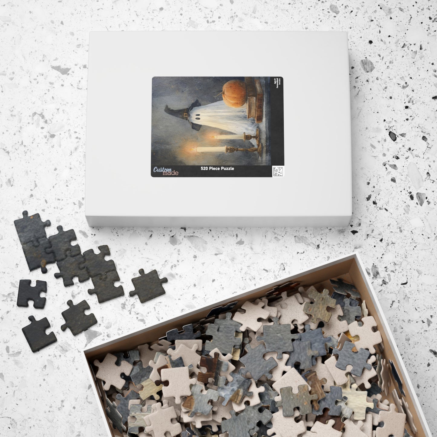 Halloween Ghost Puzzle - 110, 252, 520, 1014-piece, Spooky Decor, Family Game Night, Fall Activities, Puzzle Lovers