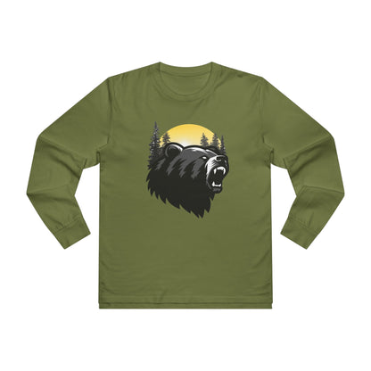 Men's Bear Graphic Longsleeve Tee - Wilderness Apparel for Nature Lovers, Outdoor Adventure, Gifts for Him, Camping Wear, Fall Fashion