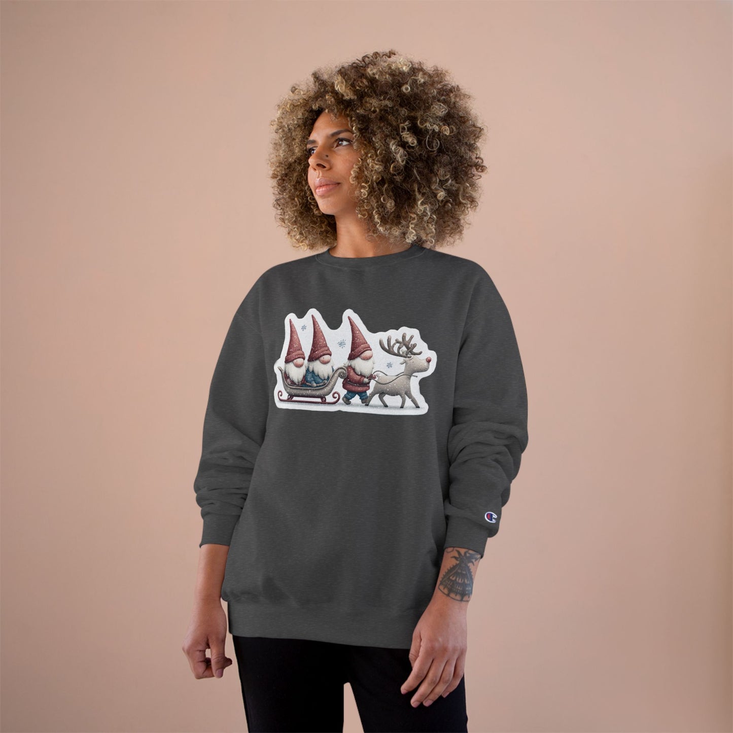 Holiday Gnome Sweatshirt, Cozy Christmas Apparel, Gift for Her, Winter Fashion, Cute Gnome Design
