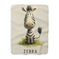 Sherpa Fleece Blanket - Baby Zebra Illustration