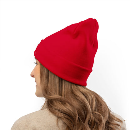 Beanie Hat - Peeking Rudolf with Christmas Lights Embroidered