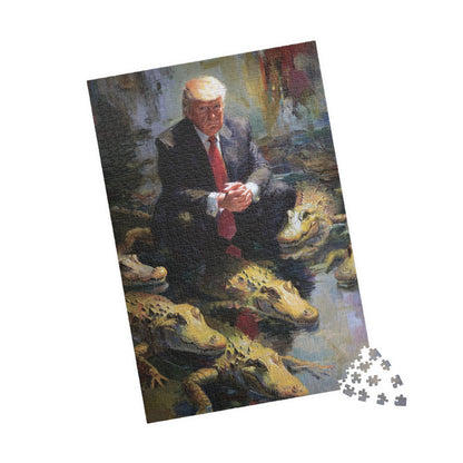 Donald Trump Crocodile Puzzle - 110, 252, 520, 1014-piece | Alligator Alcatraz