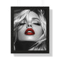 Chic Framed Vertical Poster with Bold Red Lips, Art Print for Glam Decor, Fashion Wall Art, Bedroom Decoration, Elegant Gift Idea