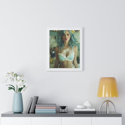 Vertical Poster - Sexy Bikini Babe in the Kitchen Covered in Flour