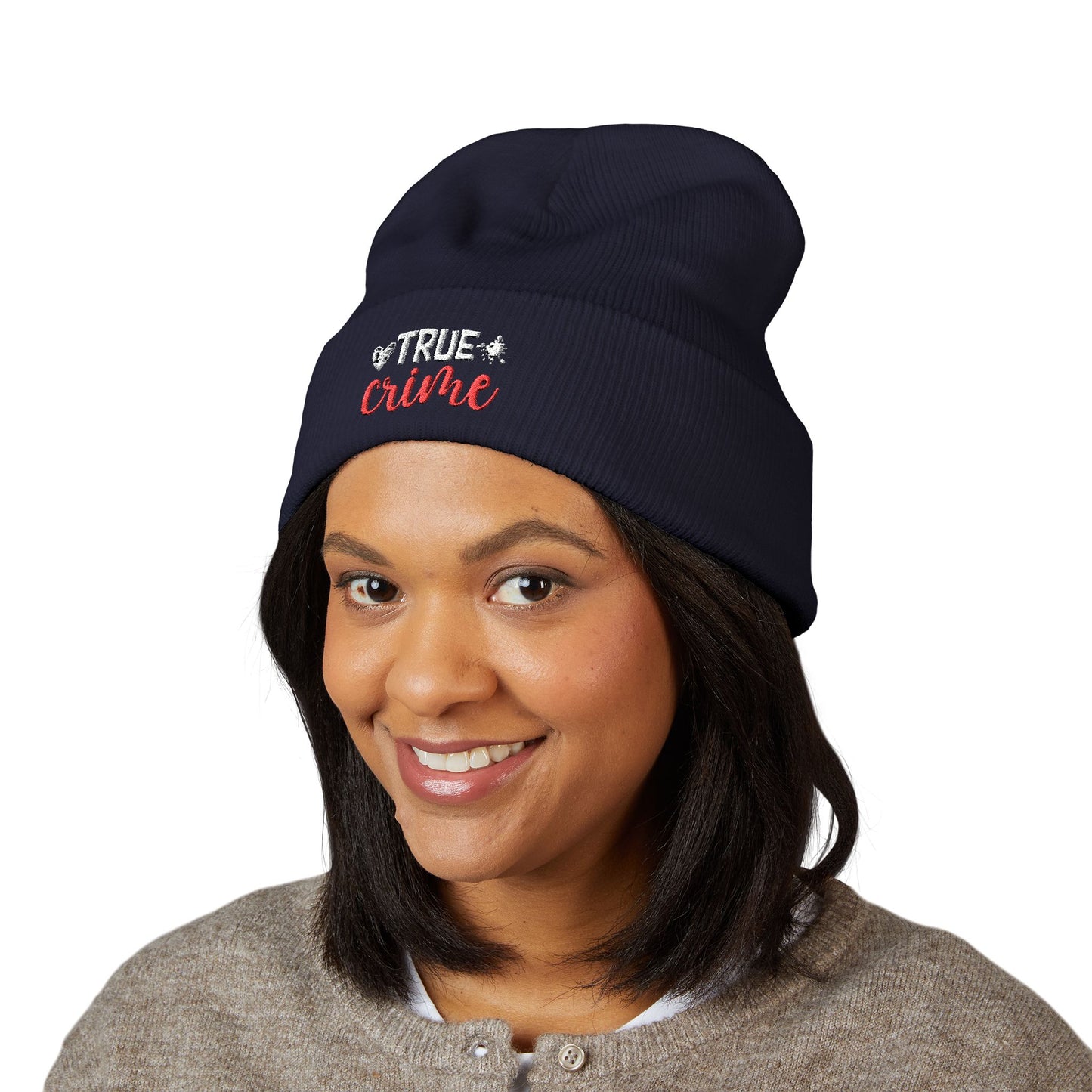 Yellow True Crime Embroidered Beanie, Cozy Hat for Crime Lovers, Perfect Gift for Winter, Fall Fashion, Accessories for True Crime Fans