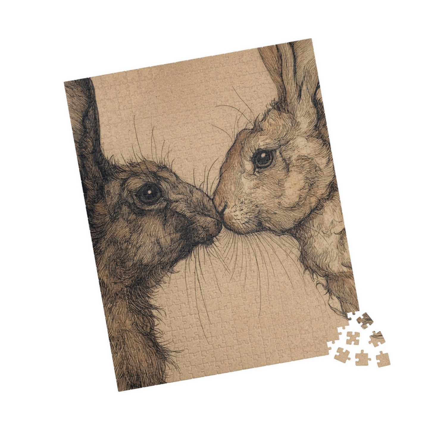 Artistic Bunny Puzzle - Perfect for Family Game Night, Gifts for Animal Lovers, Home Decor, Educational Fun, Cozy Nights