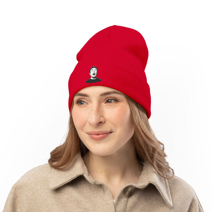 Embroidered Elon Musk Knit Beanie, Cozy Winter Hat, Funny Gift for Him, Political Satire Fashion