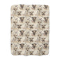Sherpa Fleece Blanket - Moo Retro Highland Cow Gift for Homestead