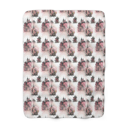 Cozy Castle Design Sherpa Fleece Blanket | Perfect Gift for Little Girl