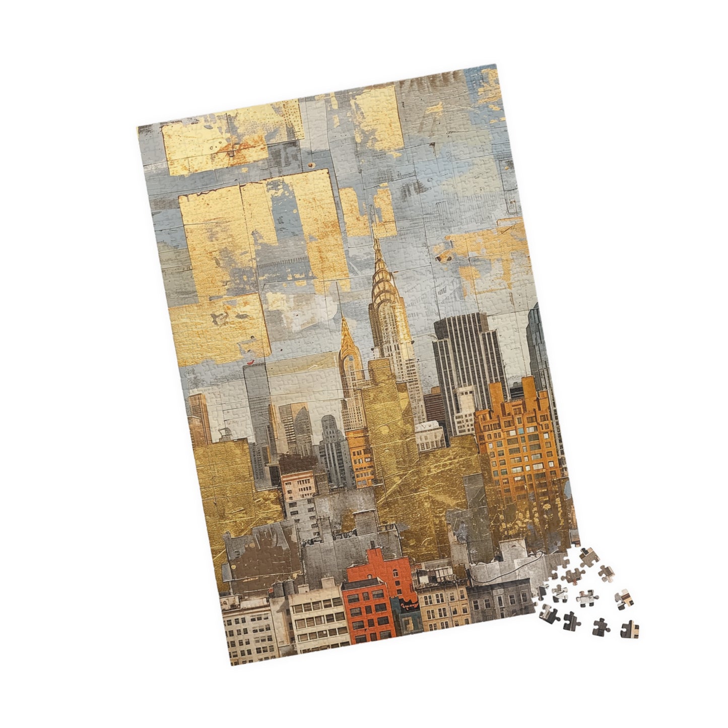 Golden Cityscape Puzzle - 110, 252, 520, 1014-piece, Fun Family Activity, Home Decor, Gift for All Ages, Relaxation and Mindfulness