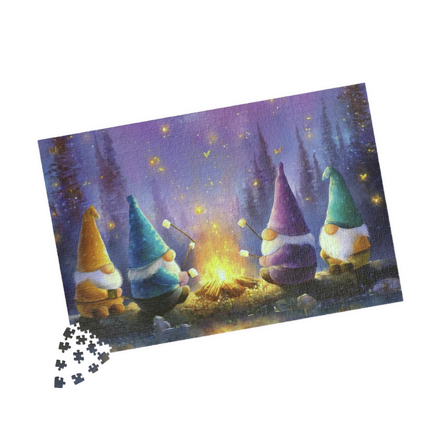 Cozy Campfire Gnome Puzzle - Perfect for Family Game Night, Relaxing Evenings, Holiday Gift, Indoor Fun, Home Décor