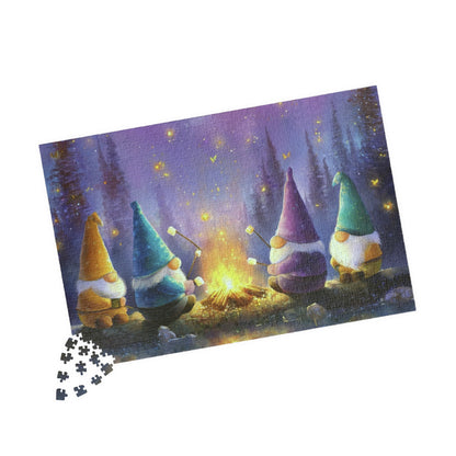 Cozy Campfire Gnome Puzzle - Perfect for Family Game Night, Relaxing Evenings, Holiday Gift, Indoor Fun, Home Décor