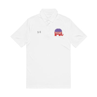 Under Armour® Men's Polo Shirt Embroidery Republican Elephant with 'Trump' Text